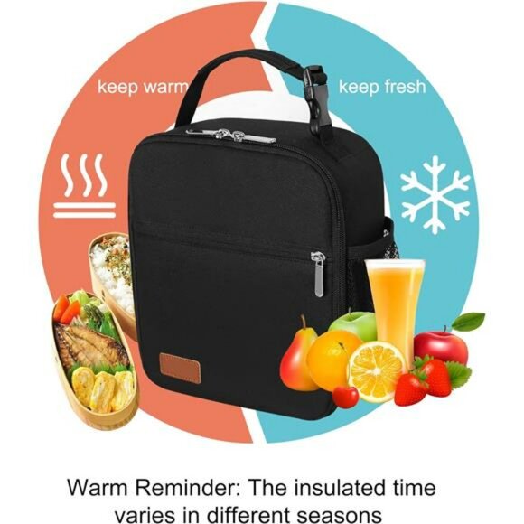 small insulated lunch box bag for adults reusable cooler tote for work travel bl - Picture 6 of 7